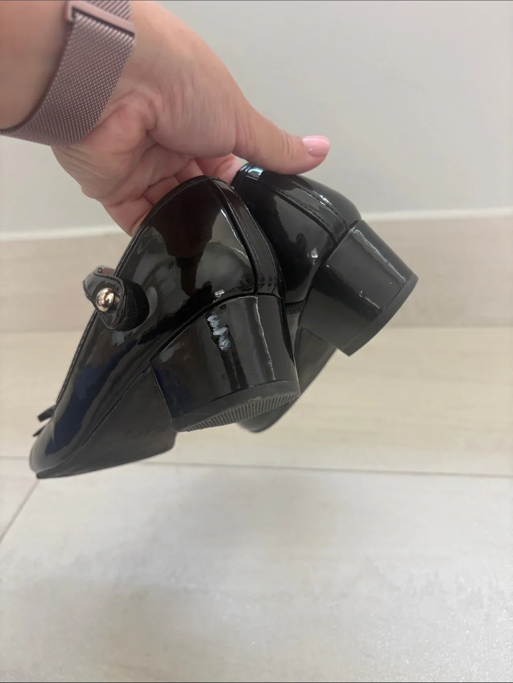 The Children's Place Black Patent Mary Jane Dress Shoes with Bow